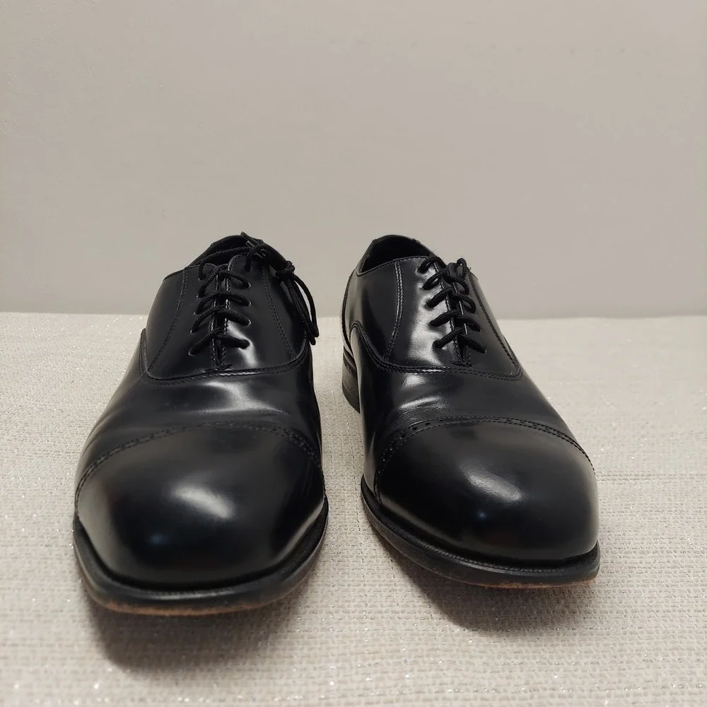 Florsheim Mens Lexington Cap Toe Oxford Black Leather Shoes 10.5 3E 17067-01